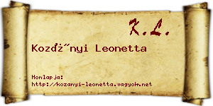 Kozányi Leonetta névjegykártya