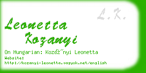 leonetta kozanyi business card